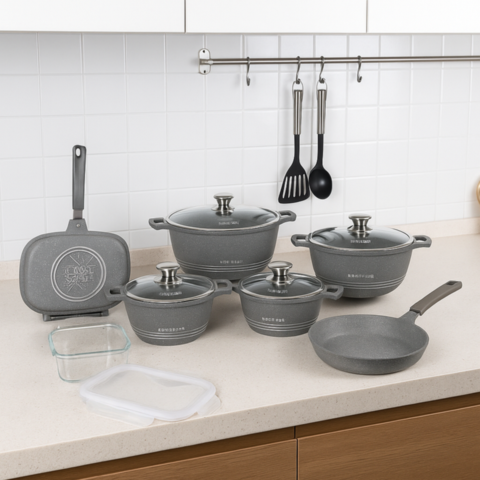 Conjunto de Ollas de Cerámica 19 Piezas Antiadherentes - Black Friday